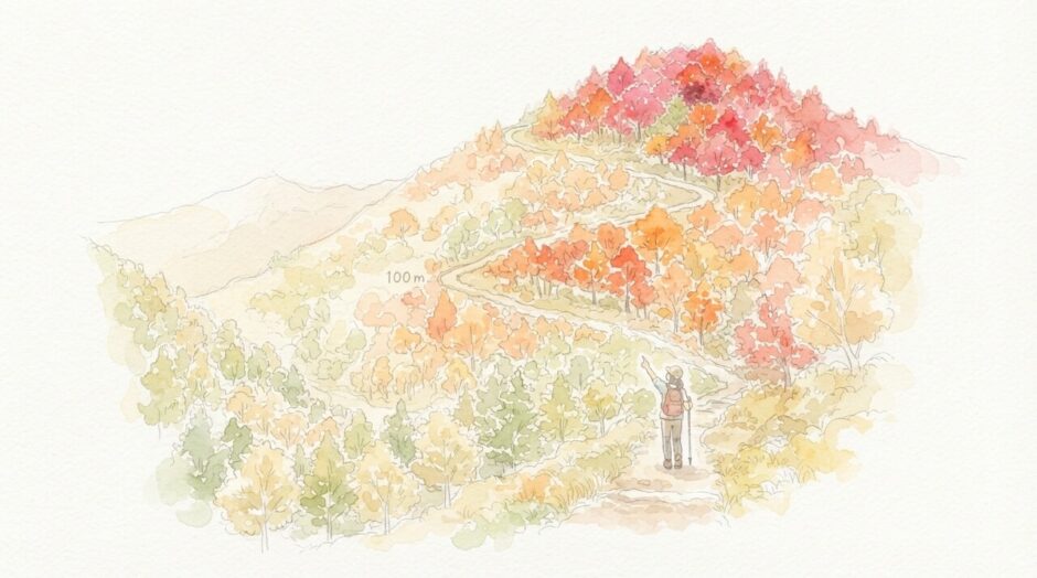 紅葉登山の見頃時期は？標高100mで1週間ずれる法則とは